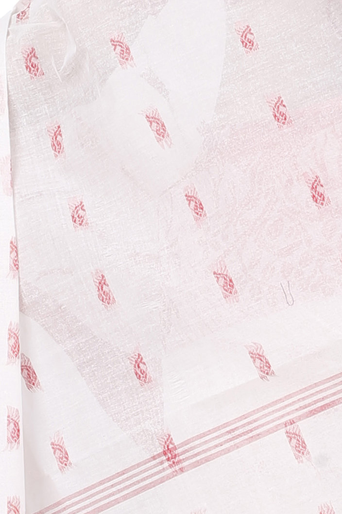 White Pure Cotton Somaya Tant Saree (1045)